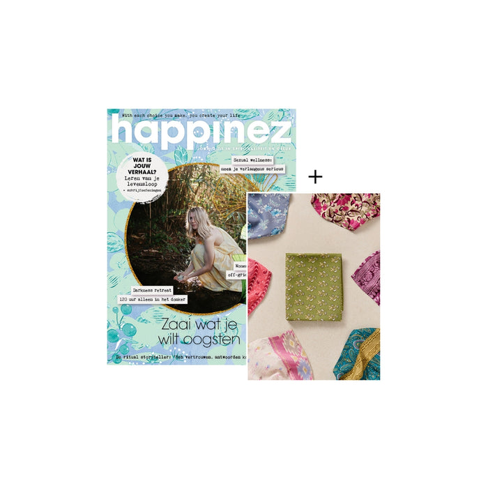Happinez 3-2026 met Sari sjaaltje