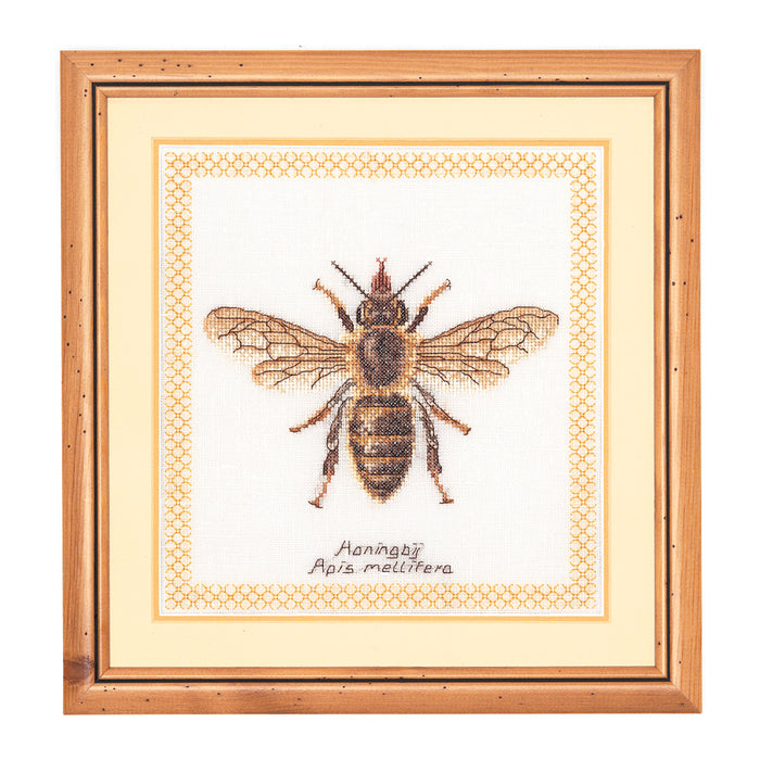 Borduurpakket honingbij 20 x21 cm - aida of linnen