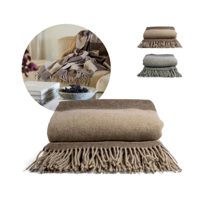 Sagaform merino wollen woondeken Ulle - beige/bruin of grijs/donkergrijs