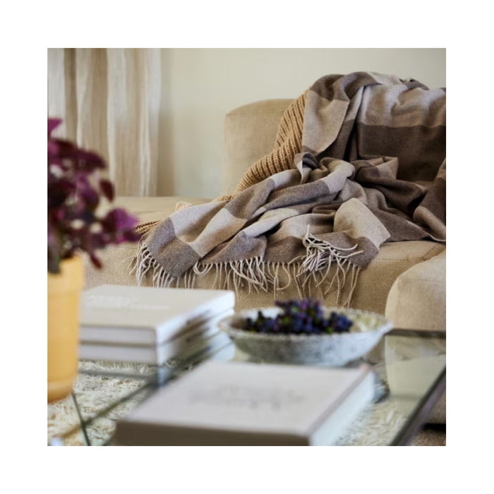 Sagaform merino wollen woondeken Ulle - beige/bruin of grijs/donkergrijs