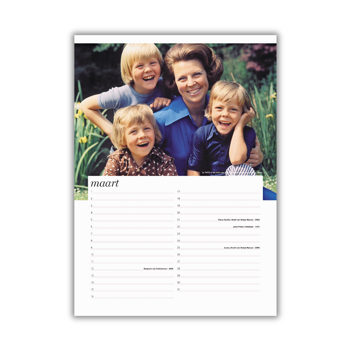 Royals Princess Beatrix Birthday Calendar