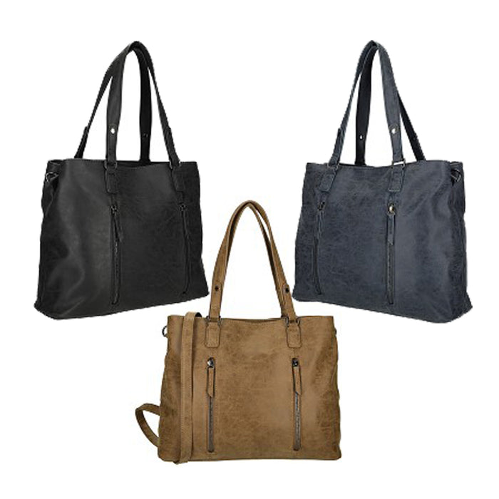 Enrico Benetti shopper - in camel, navy en zwart