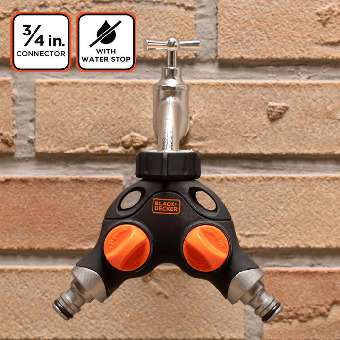 Black &amp; Decker 3/4 inch outdoor faucet splitter